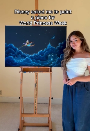 Disney commissioned Lauryn Squyres to paint Princess Jasmine for World Princess Week - on Instagram