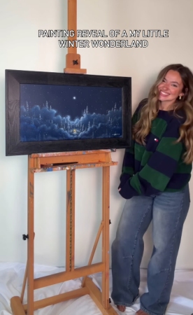 Lauryn Squyres sharing her painting Campfire - on Instagram