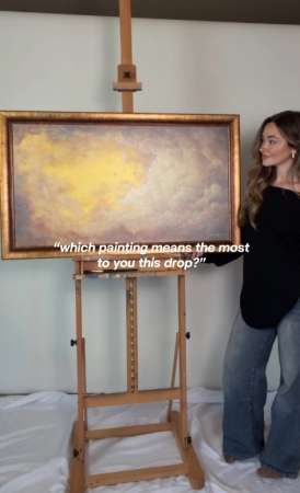Lauryn Squyres painting Heavens Declare reveal - on Instagram