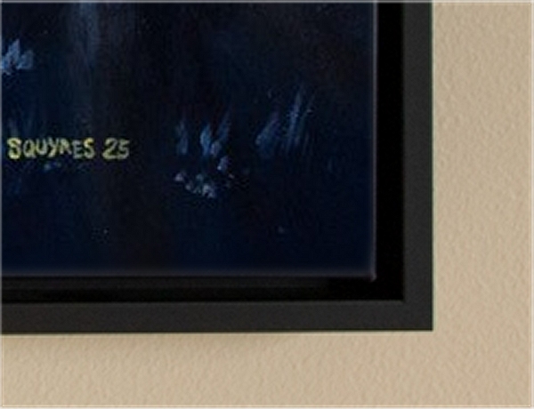 Float-framed Giclee-on-canvas of the original oil-on-canvas by Lauryn Squyres titled Homecoming.