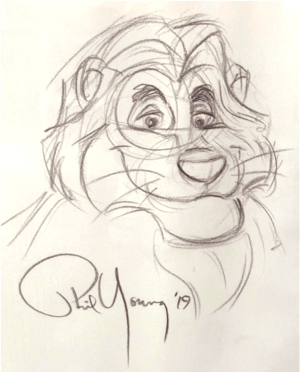 Mufasa Lion King sketch by Disney animator Phil Young, 2019