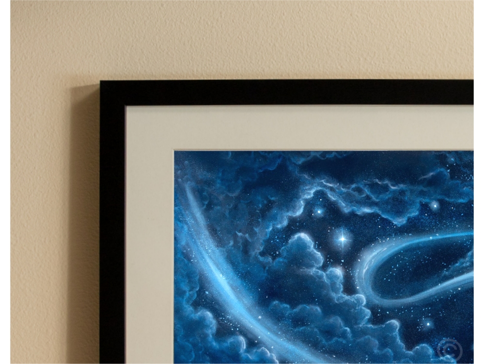 framed, matted print of the original oil-on-canvas by Lauryn Squyres titled See You in the Movies.