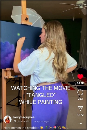Watching the Disney movie Tangled while Painting - Instagram reel